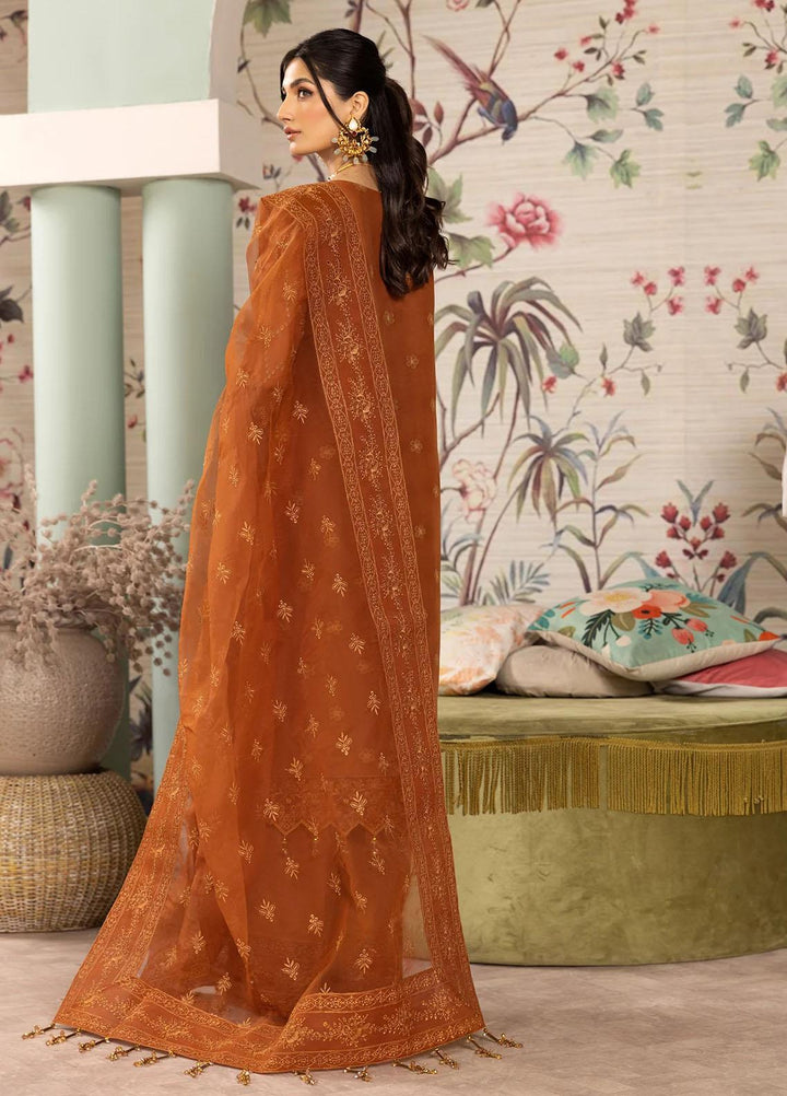 Dhaagay By Alizeh Fashion Embroidered Chiffon Suits Unstitched 3 Piece AFB23D-V2 D-05 Larisa - Formal Collection