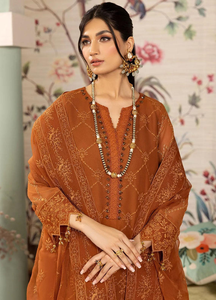 Dhaagay By Alizeh Fashion Embroidered Chiffon Suits Unstitched 3 Piece AFB23D-V2 D-05 Larisa - Formal Collection