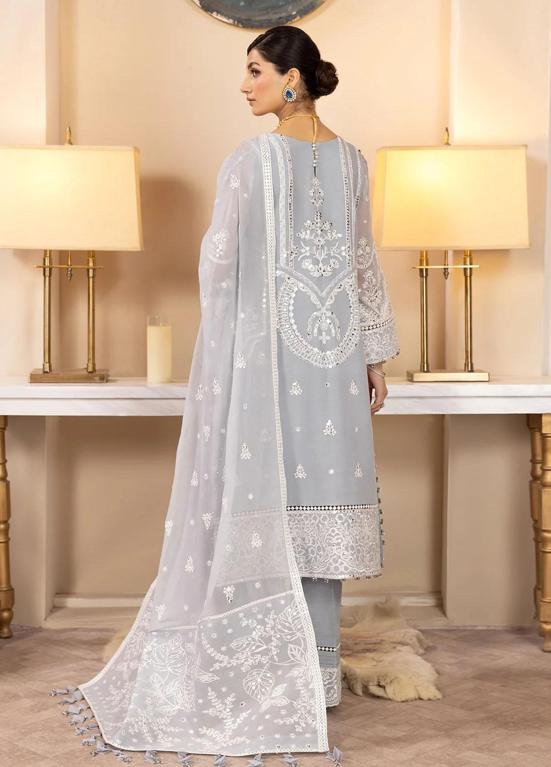 Dhaagay By Alizeh Fashion Embroidered Chiffon Suits Unstitched 3 Piece AFB23D-V2 D-06 Kiral - Formal Collection