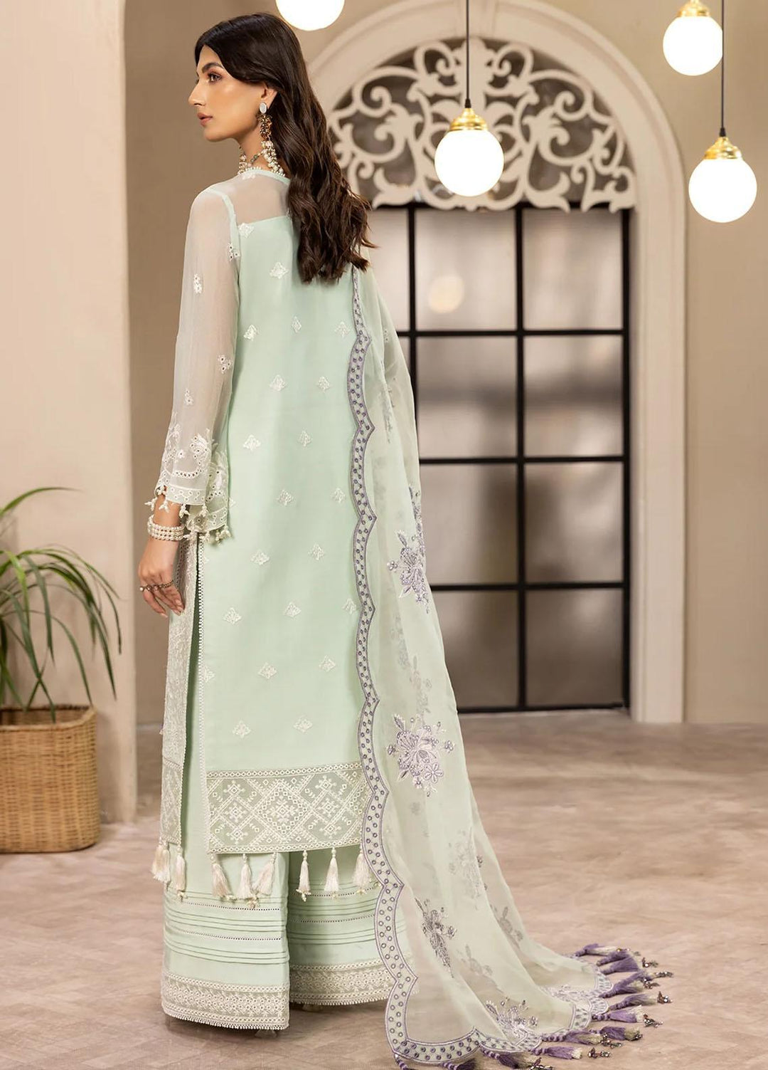 Dhaagay By Alizeh Fashion Embroidered Chiffon Suits Unstitched 3 Piece AFB23D-V2 D-08 Maheer - Formal Collection