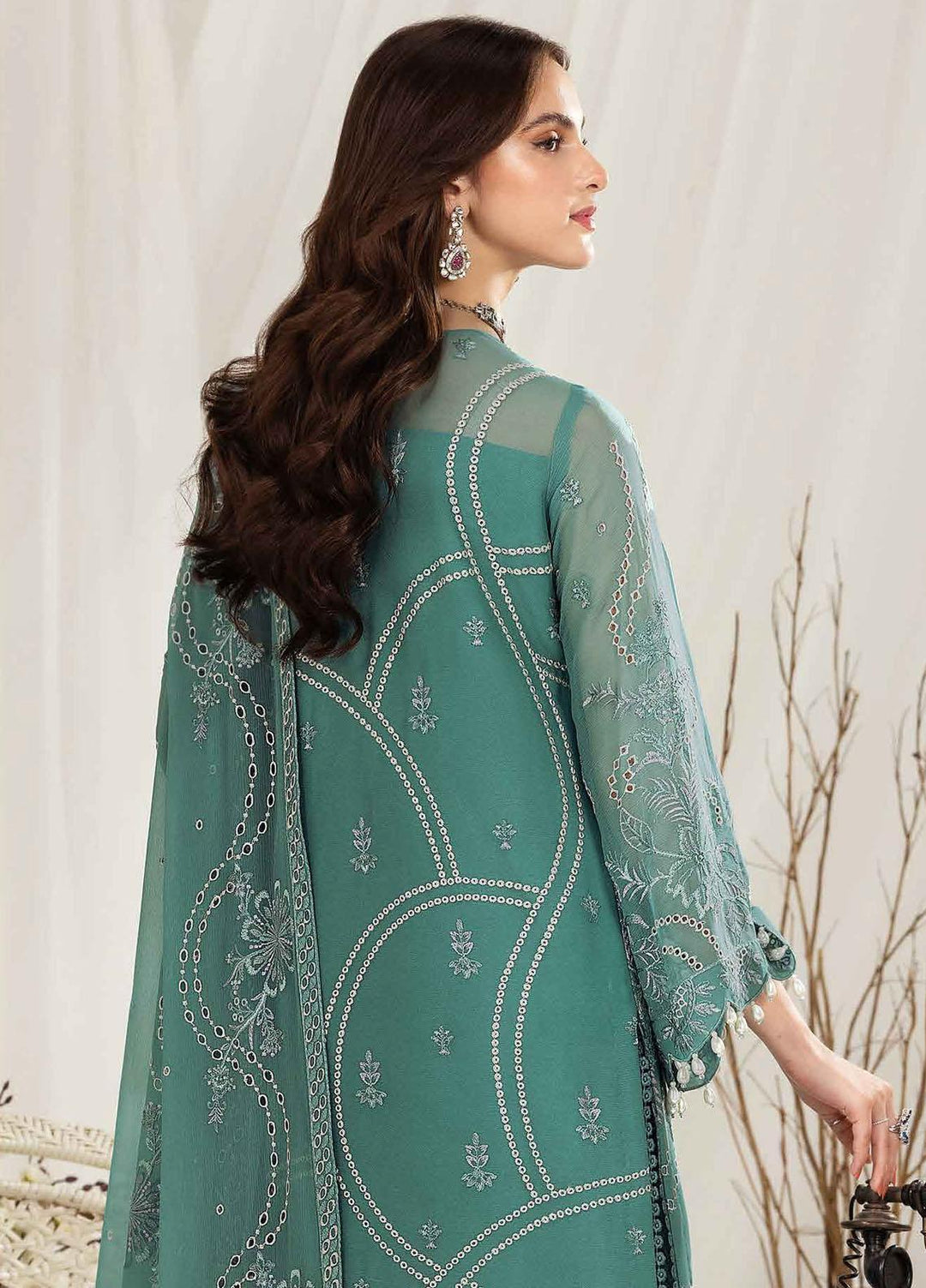 Dhaagay By Alizeh Fashion Embroidered Chiffon Suits Unstitched 3 Piece AFB23-D3 02 Meshki - Formal Collection