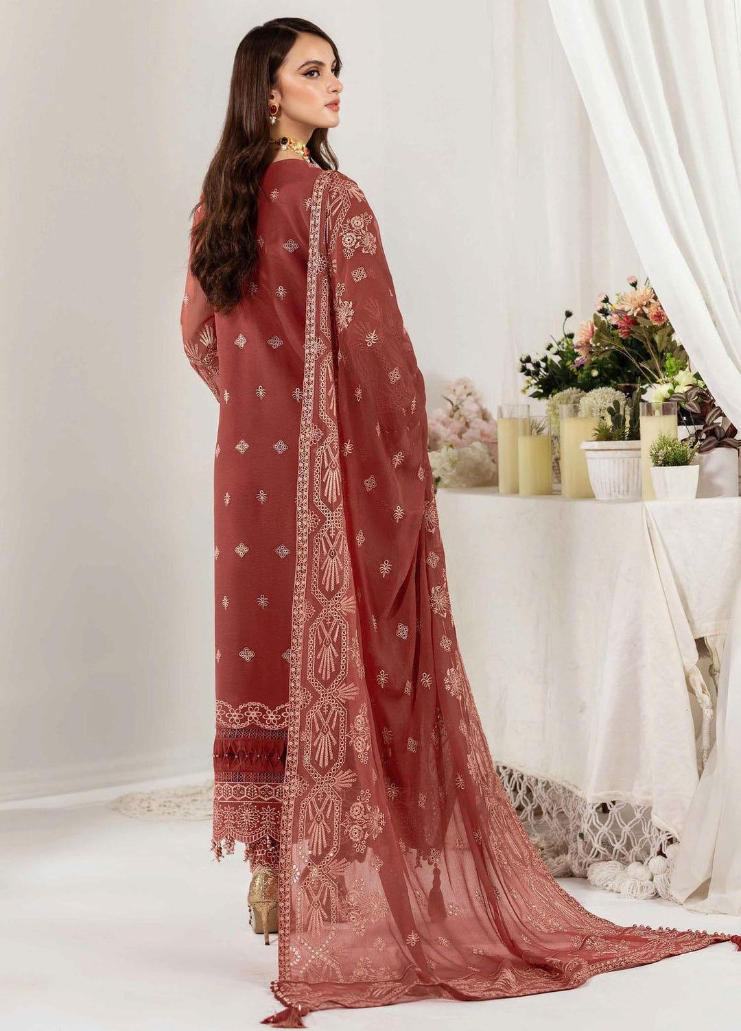 Dhaagay By Alizeh Fashion Embroidered Chiffon Suits Unstitched 3 Piece AFB23-D3 03 Ariya - Formal Collection