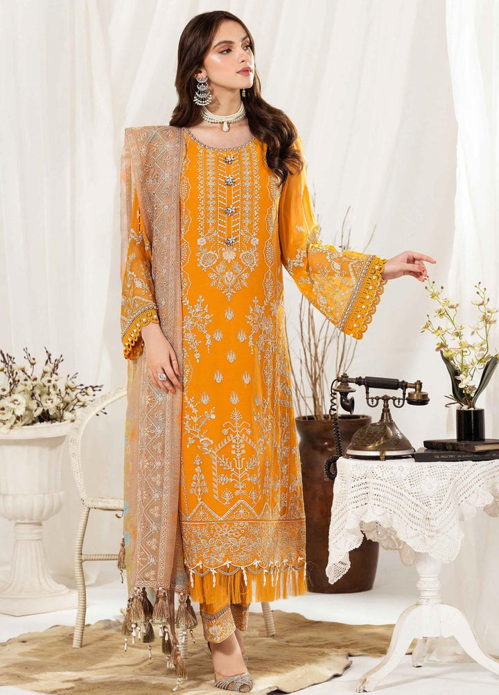 Dhaagay By Alizeh Fashion Embroidered Chiffon Suits Unstitched 3 Piece AFB23-D3 04 Zayur - Formal Collection