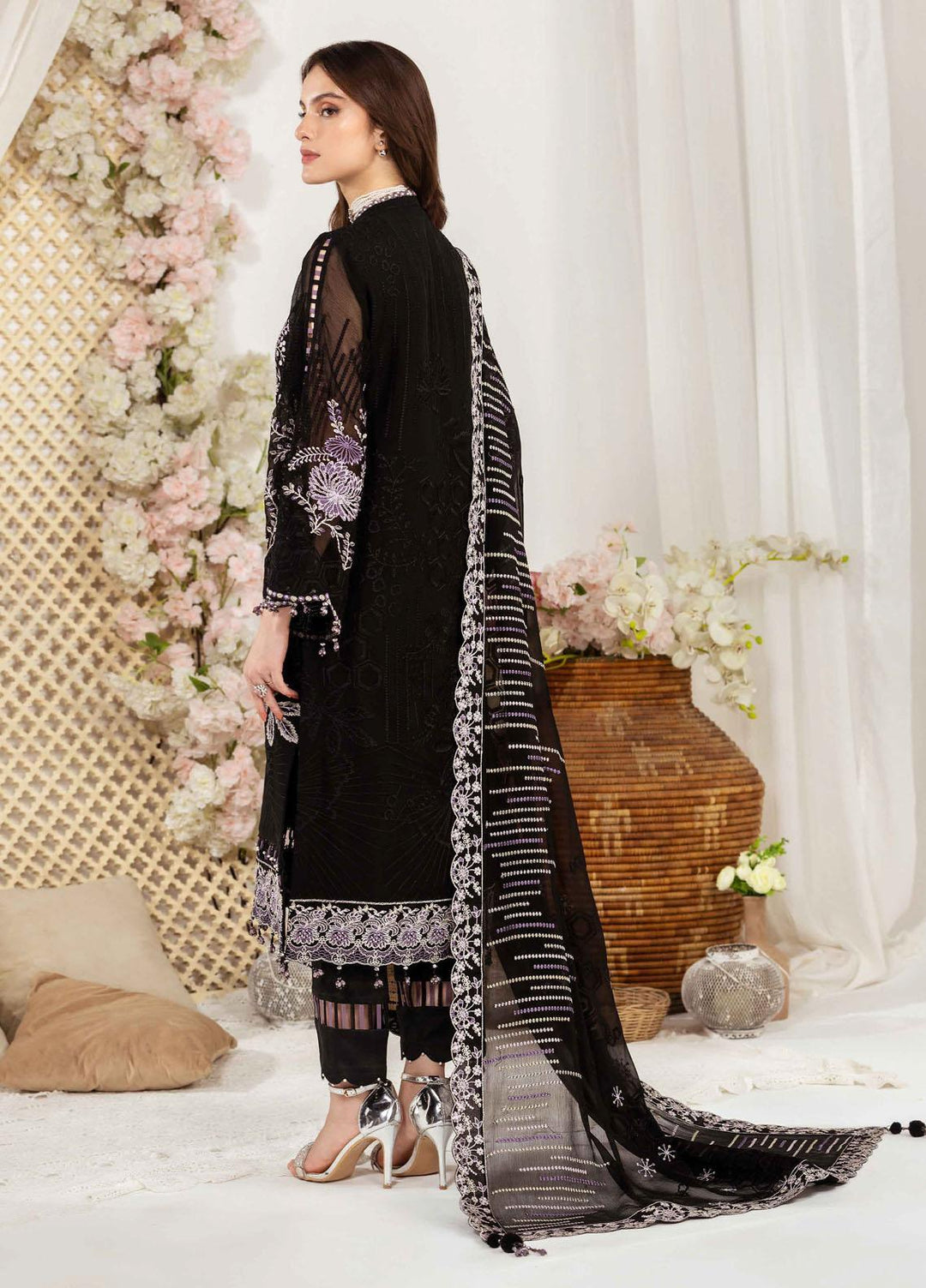 Dhaagay By Alizeh Fashion Embroidered Chiffon Suits Unstitched 3 Piece AFB23-D3 05 Arisha - Formal Collection