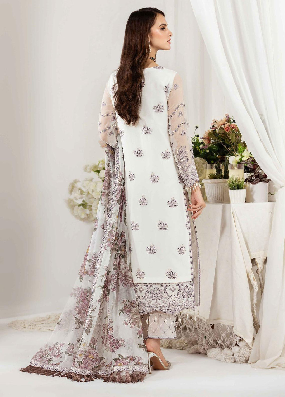 Dhaagay By Alizeh Fashion Embroidered Chiffon Suits Unstitched 3 Piece AFB23-D3 06 Apsara - Formal Collection