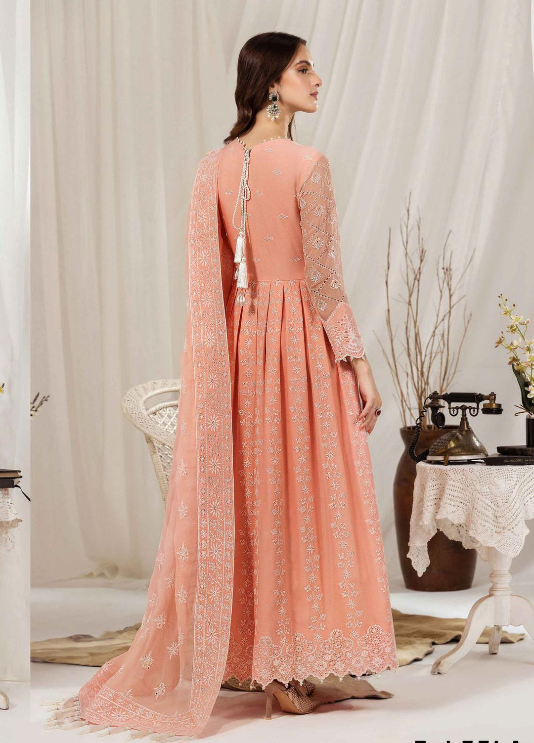 Dhaagay By Alizeh Fashion Embroidered Chiffon Suits Unstitched 3 Piece AFB23-D3 07 Leela - Formal Collection