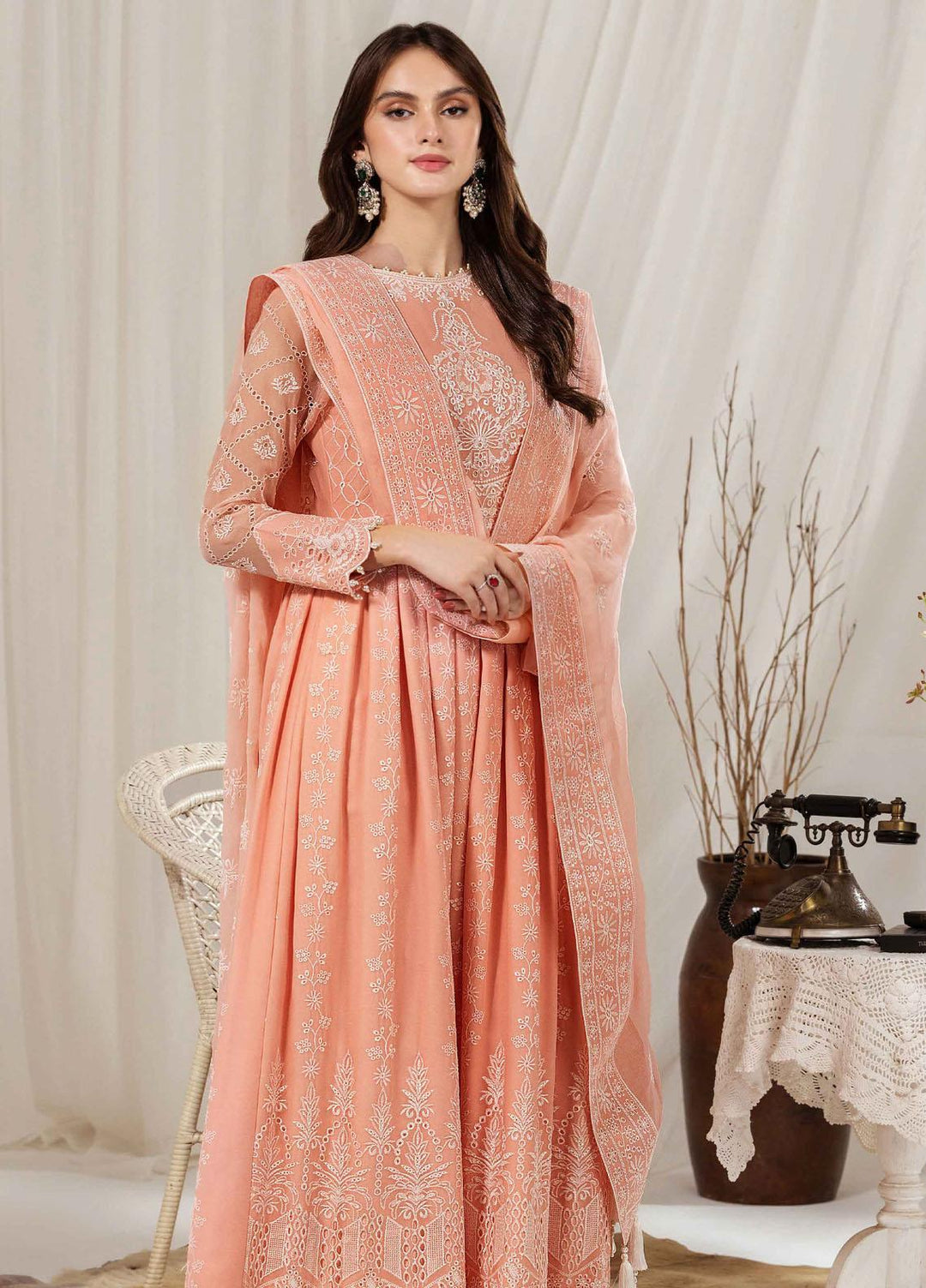 Dhaagay By Alizeh Fashion Embroidered Chiffon Suits Unstitched 3 Piece AFB23-D3 07 Leela - Formal Collection