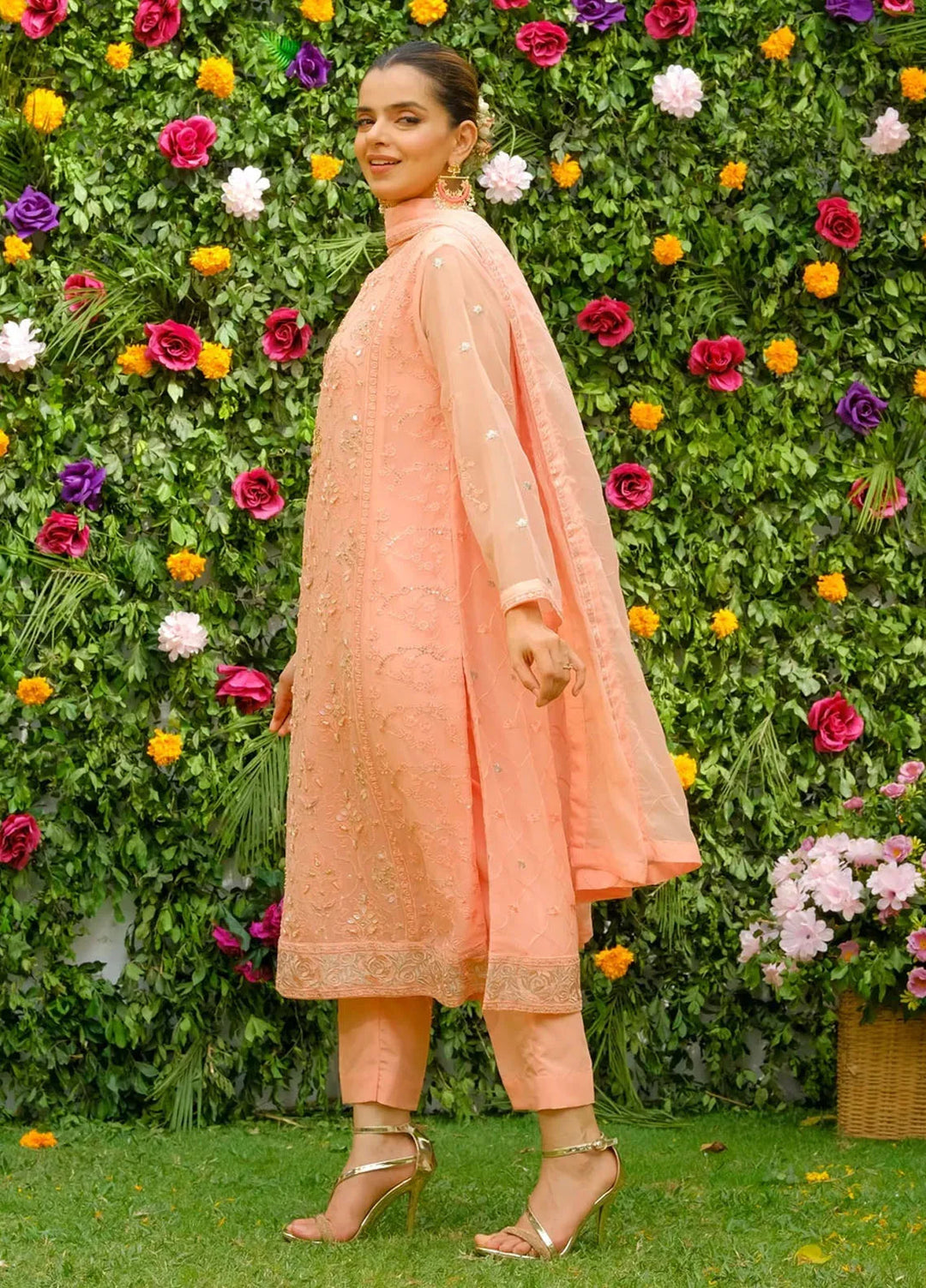 Dhaga Pret Embroidered Chiffon 3 Piece Suit Aaina
