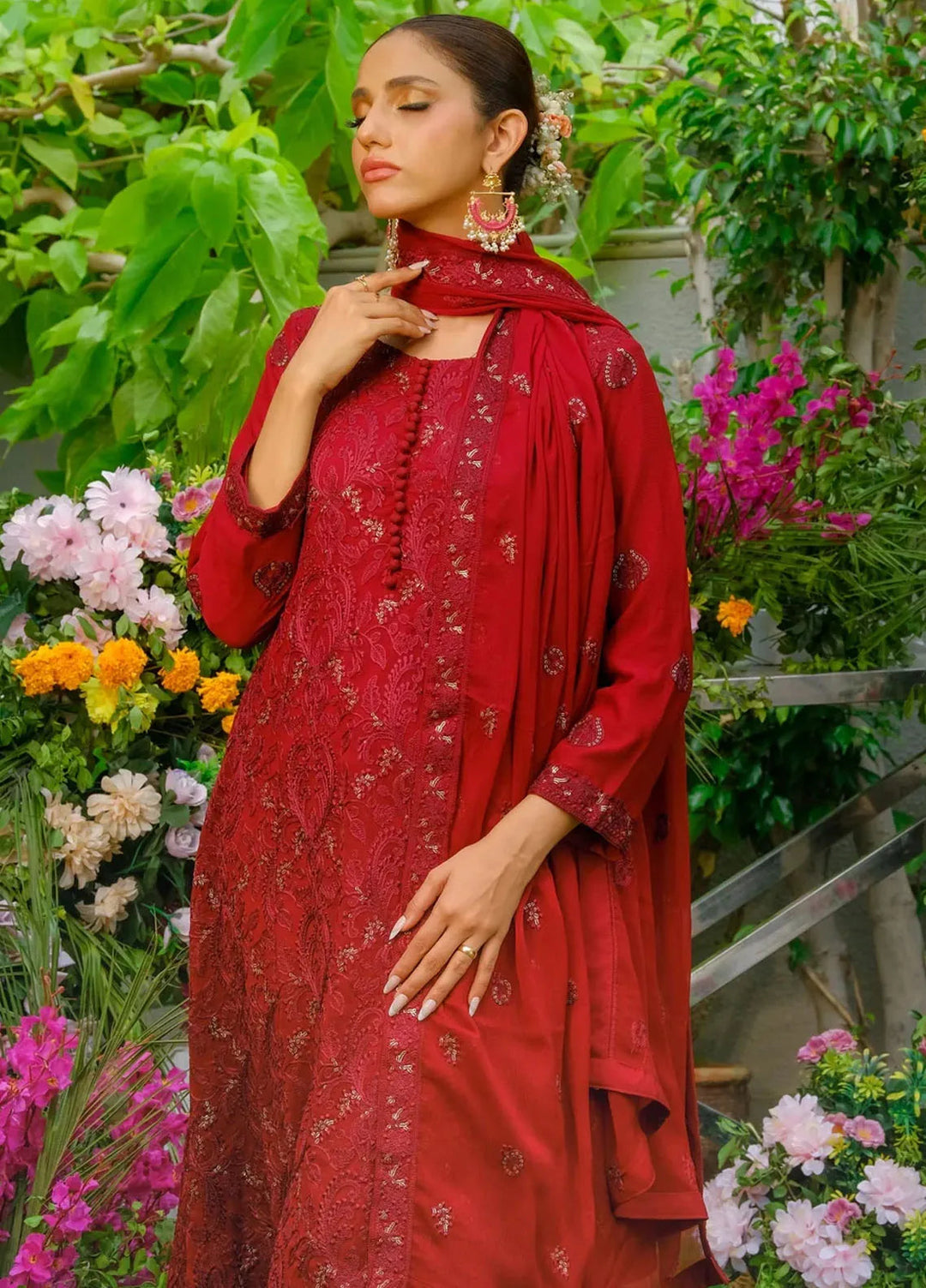 Dhaga Pret Embroidered Chiffon 3 Piece Suit Gulaal