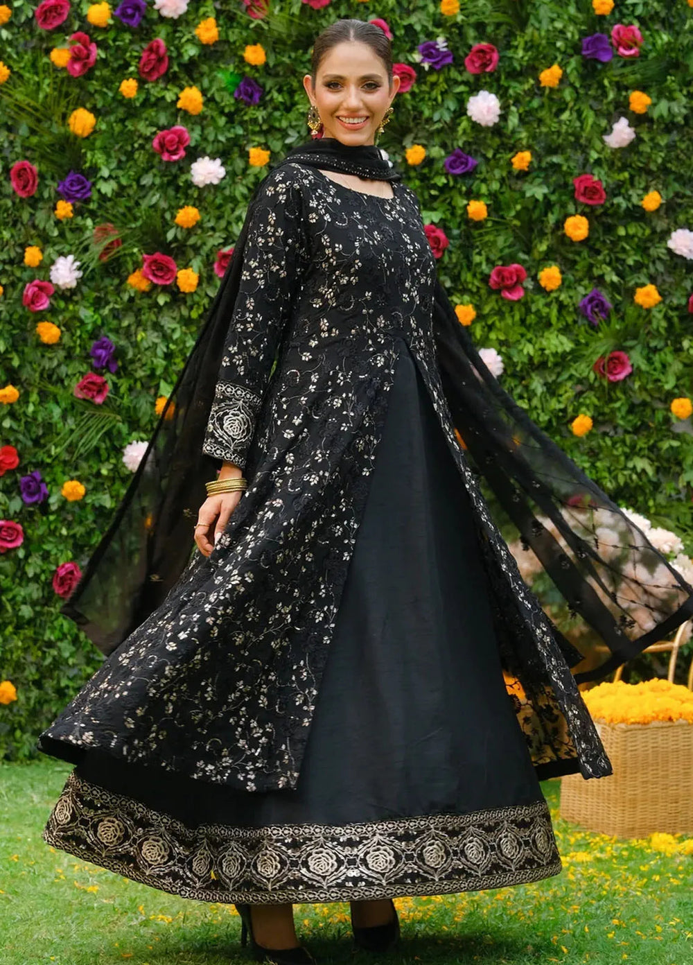 Dhaga Pret Embroidered Chiffon 3 Piece Suit Kajal