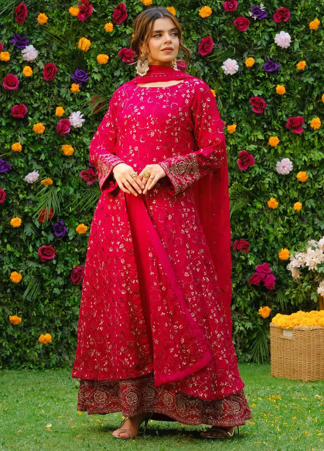 Dhaga Pret Embroidered Chiffon 3 Piece Suit Noori