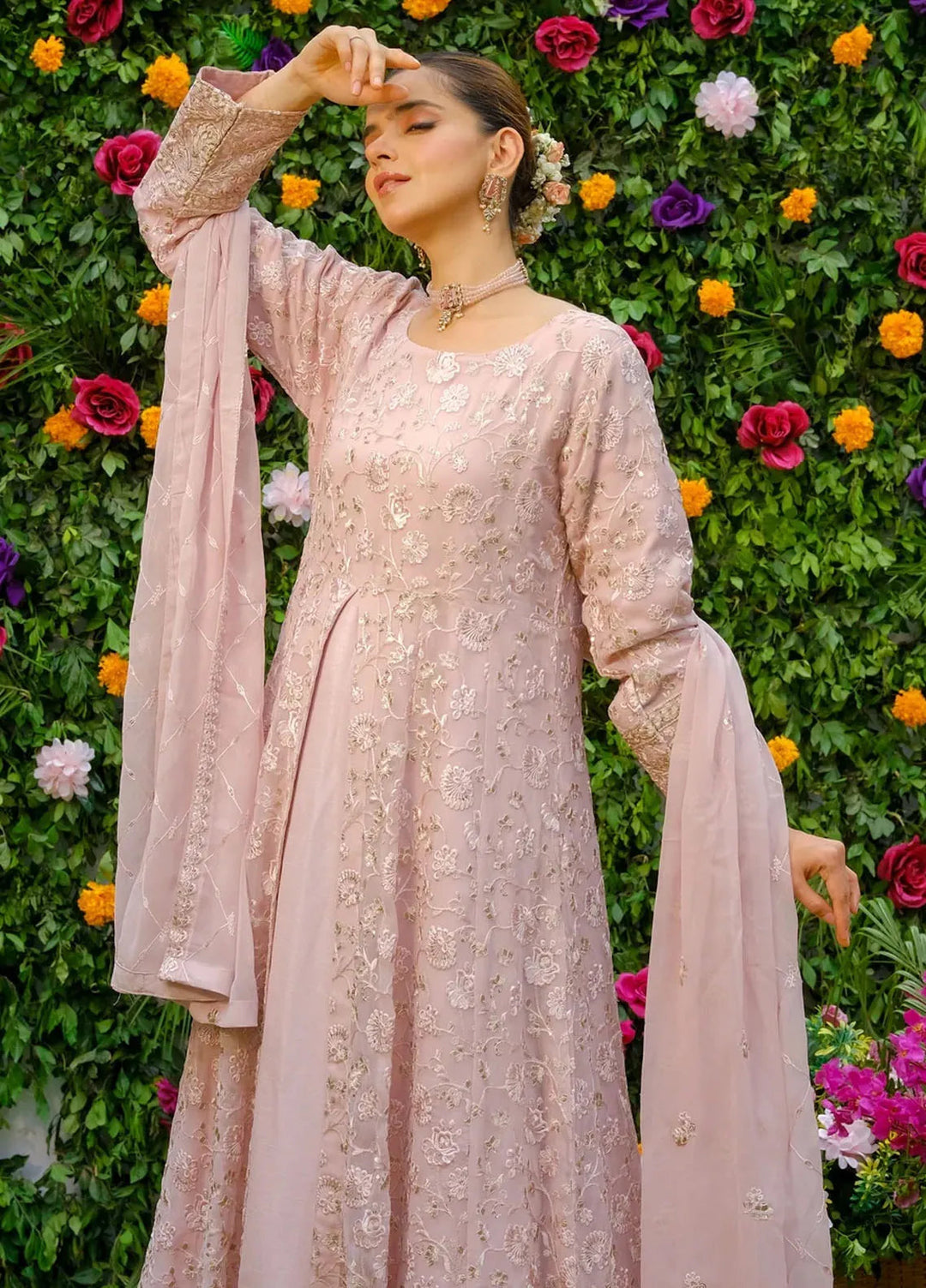 Dhaga Pret Embroidered Chiffon 3 Piece Suit Phool