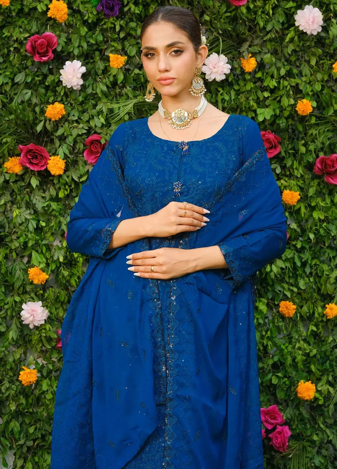 Dhaga Pret Embroidered Chiffon 3 Piece Suit Tara