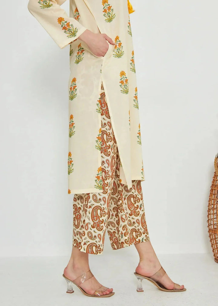 Dhaga Pret Printed Cambric 2 Piece Suit Matching Separate 0035