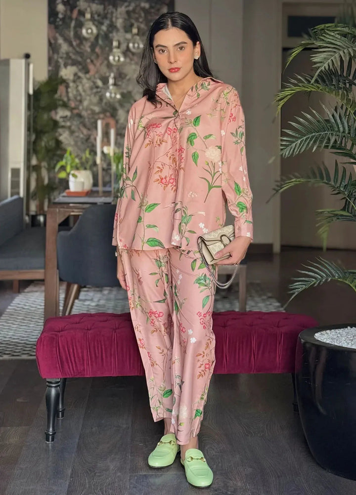 Dhaga Pret Printed Crepe 2 Piece Suit Blush