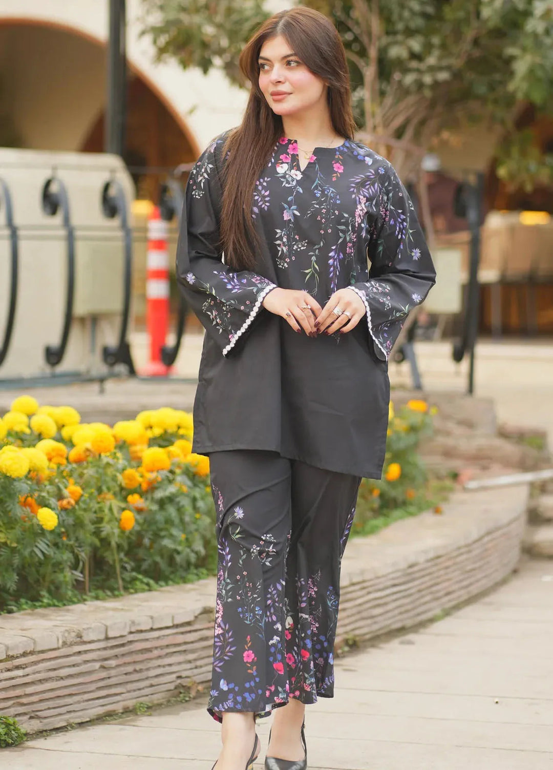 Dhaga Pret Printed Crepe 2 Piece Suit Jugnu
