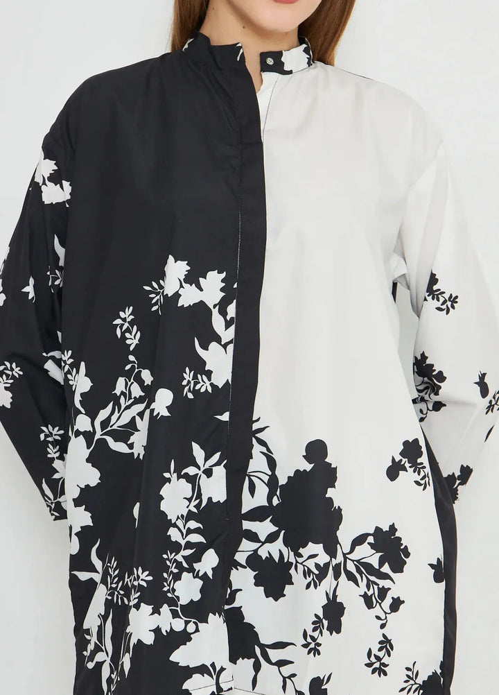 Dhaga Pret Printed Crepe 2 Piece Suit Monochrome