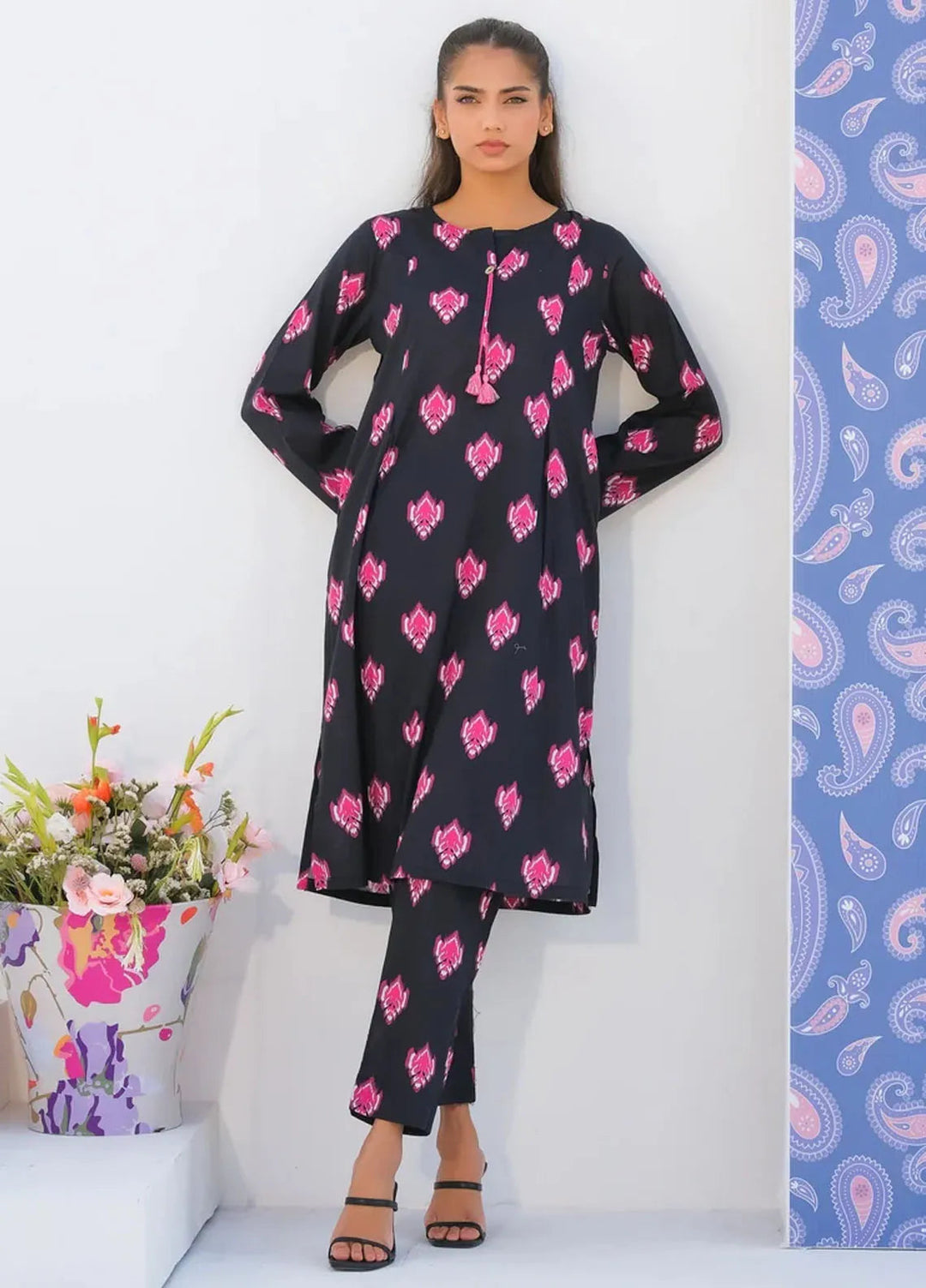 Dhaga Pret Printed Lawn 2 Piece Suit Matching Separate 0015