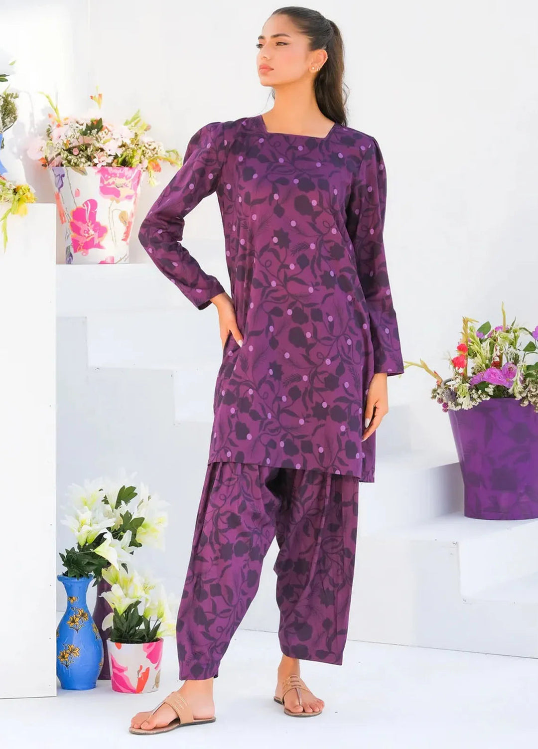 Dhaga Pret Printed Lawn 2 Piece Suit Matching Separate 0025