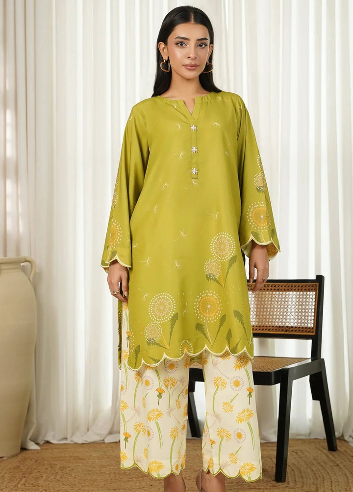 Dhaga Pret Printed Poly Cambric 2 Piece Suit Juniper