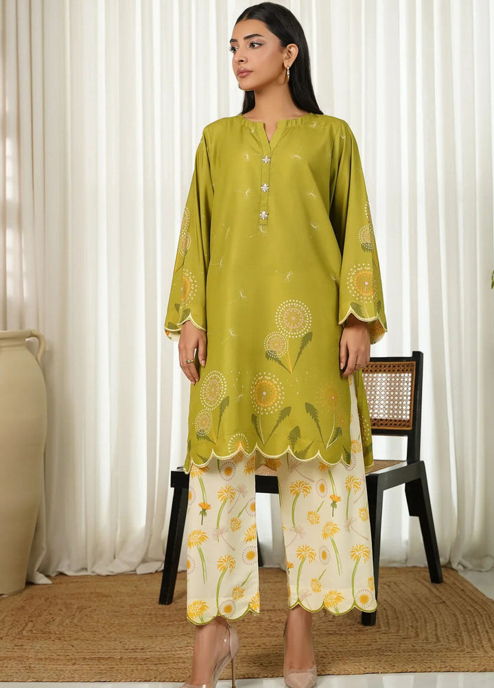 Dhaga Pret Printed Poly Cambric 2 Piece Suit Juniper