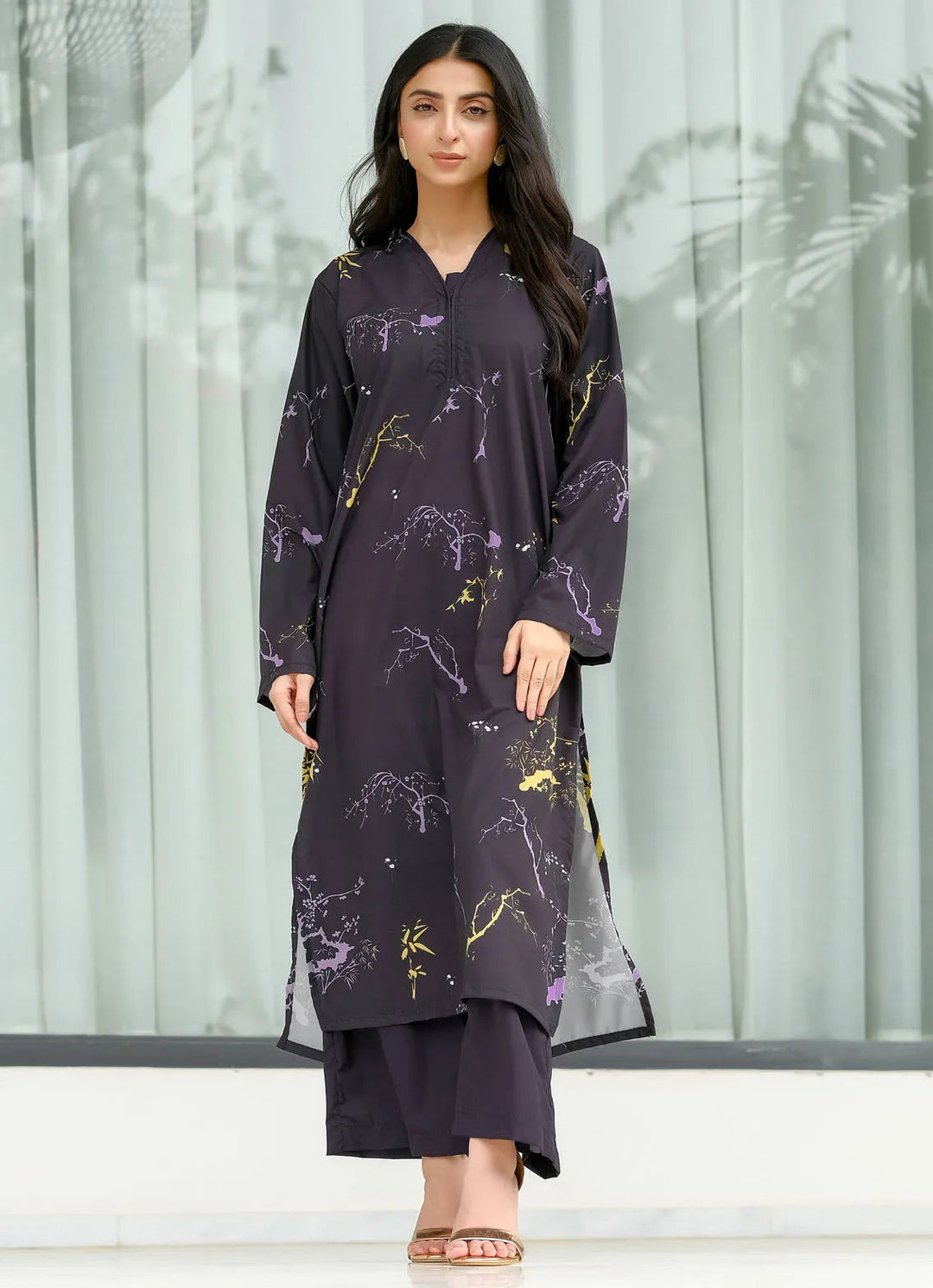 Dhaga Pret Printed Soft Crepe 2 Piece Mauve