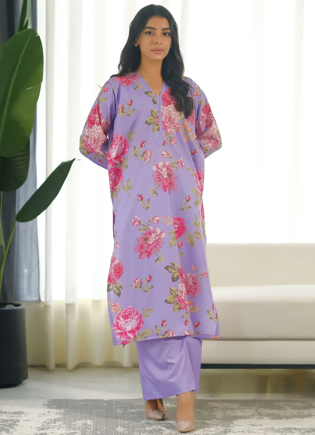 Dhaga Pret Printed Soft Crepe 2 Piece Rose vine