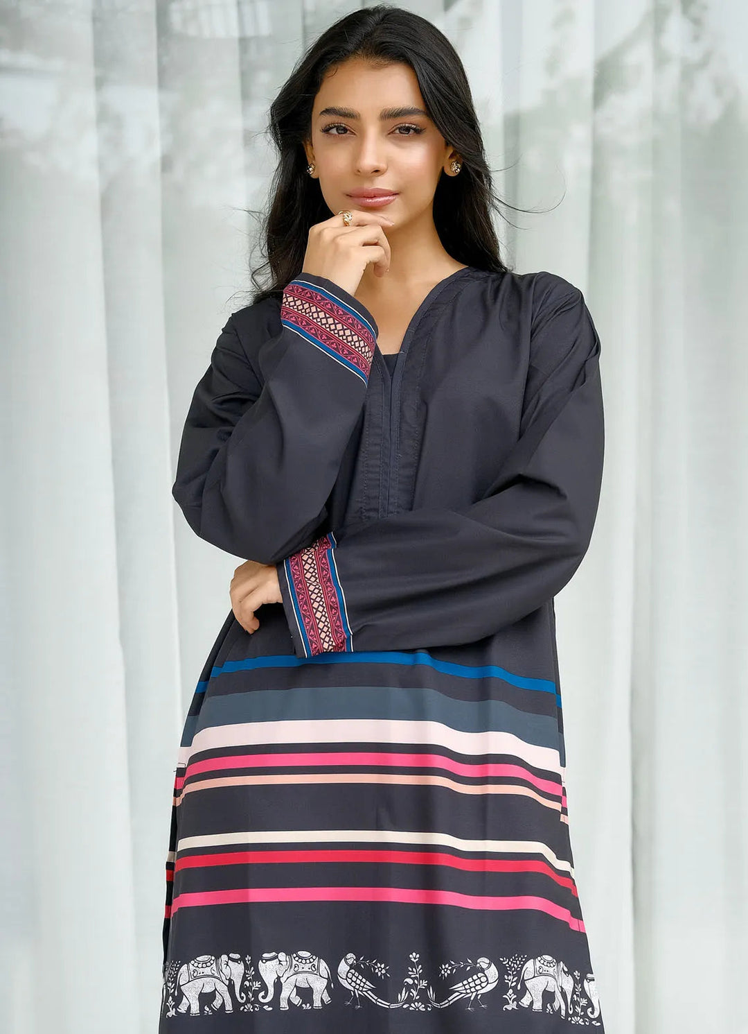Dhaga Pret Printed Soft Crepe 2 Piece Titan