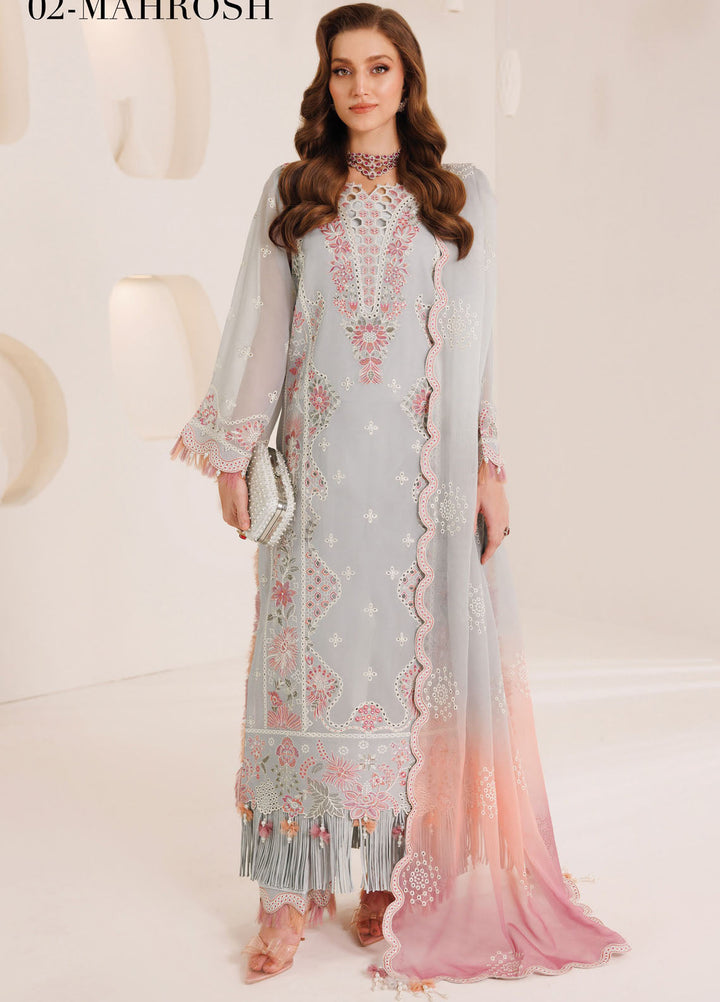 Dhagaay by Alizeh Fashion Embroidered Chiffon Suits Unstitched 3 Piece AFB25DF D-02 Mahrosh - Festive Collection