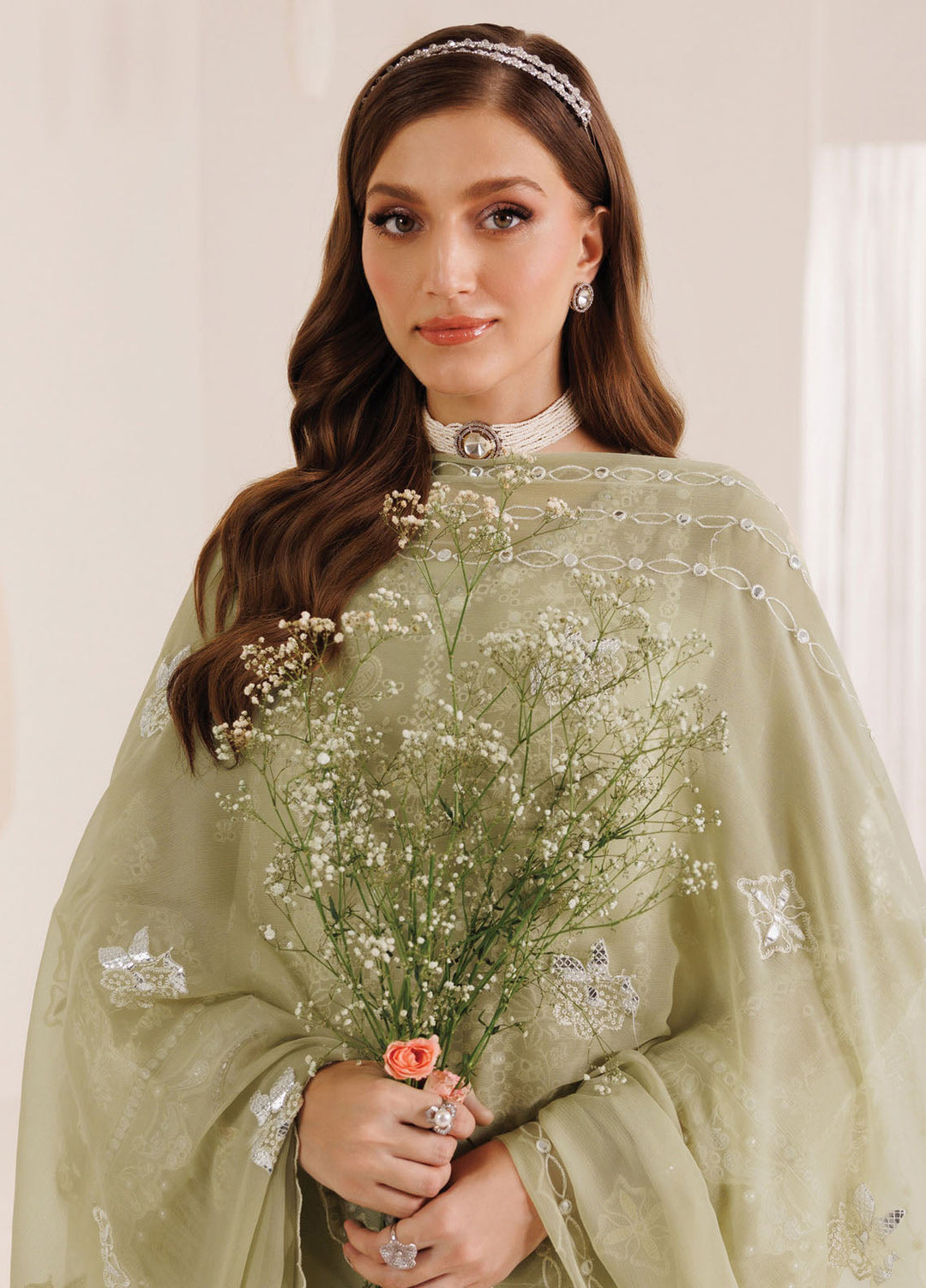 Dhagaay by Alizeh Fashion Embroidered Chiffon Suits Unstitched 3 Piece AFB25DF D-03 Ahana - Festive Collection