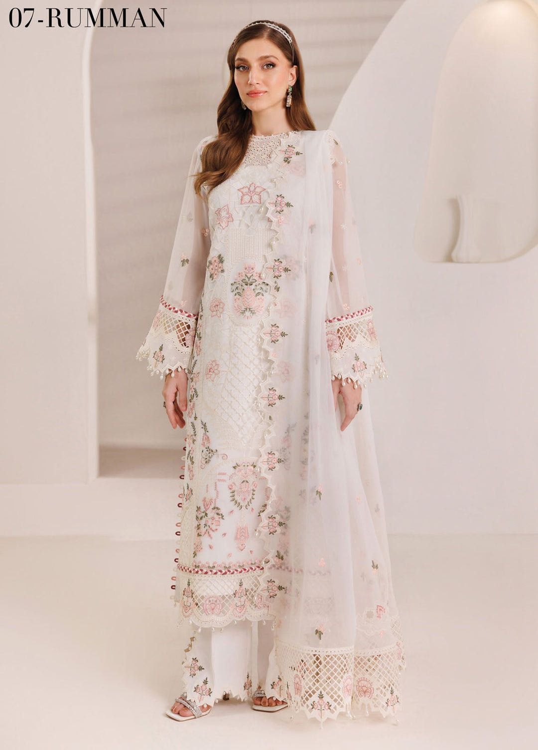 Dhagaay by Alizeh Fashion Embroidered Chiffon Suits Unstitched 3 Piece AFB25DF D-07 Rumman - Festive Collection