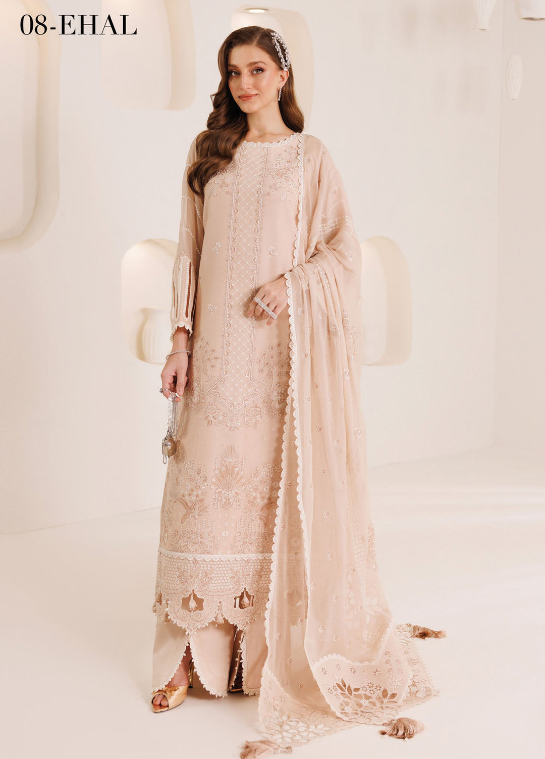 Dhagaay by Alizeh Fashion Embroidered Chiffon Suits Unstitched 3 Piece AFB25DF D-08 Ehal - Festive Collection