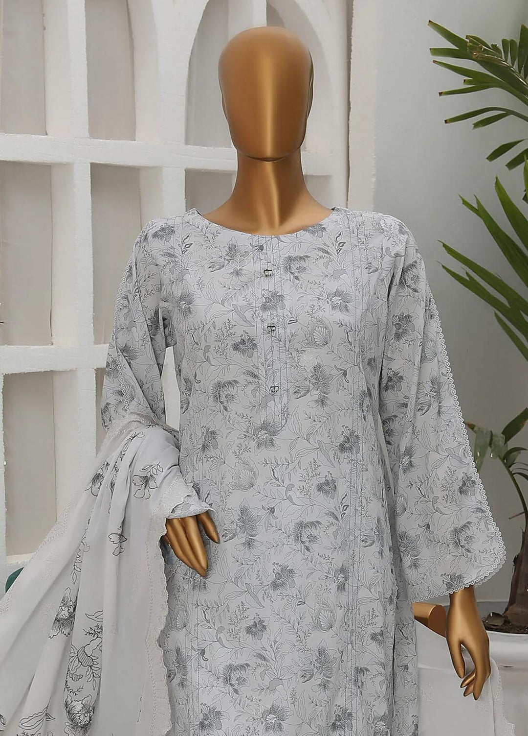 Dhagakari By HZ Textiles Embroidered Cotton Suits Unstitched 3 Piece HZ23DG PDK-47 - Formal Collection