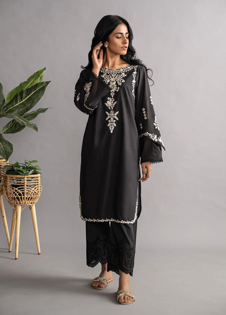 Dhanak Casual Pret Embroidered Lawn Kurti DC-0423 Black