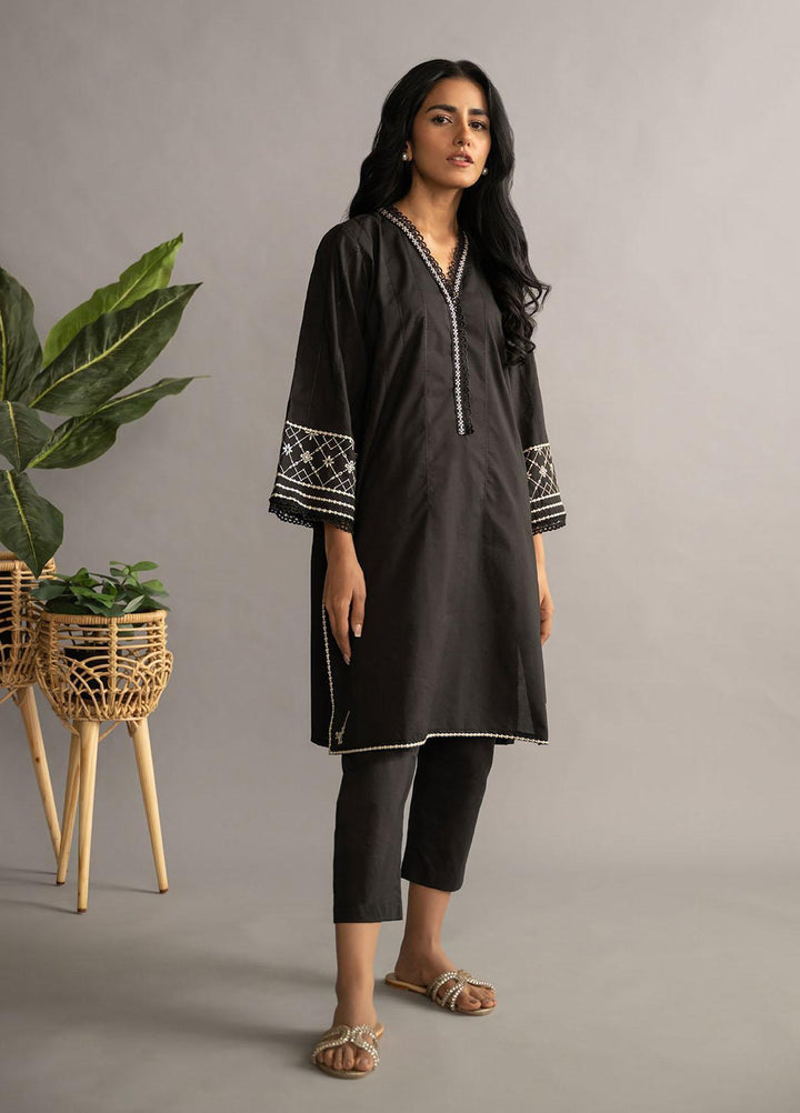 Dhanak Casual Pret Embroidered Lawn Kurti DC-0425 Black