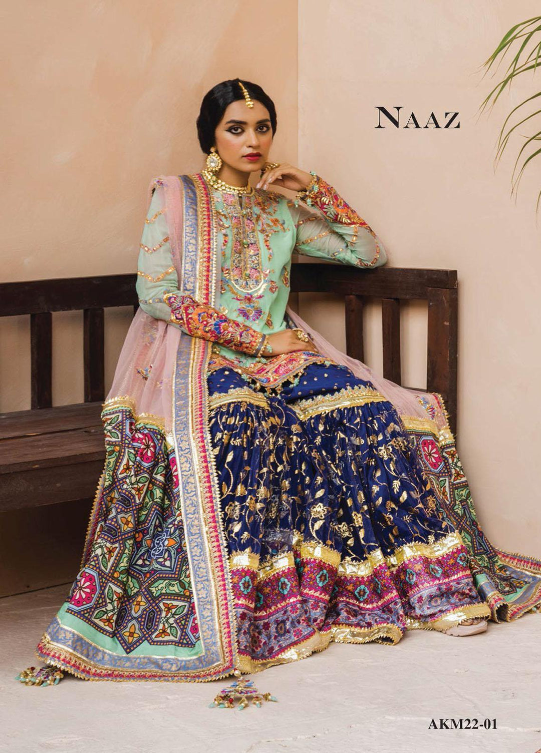 Dhanak By Anaya Embroidered Chiffon Suits Unstitched 3 Piece AKC22M AKM22-01 Naaz - Wedding Collection