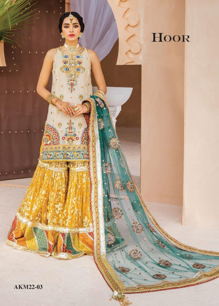 Dhanak By Anaya Embroidered Chiffon Suits Unstitched 3 Piece AKC22M AKM22-03 Hoor - Wedding Collection