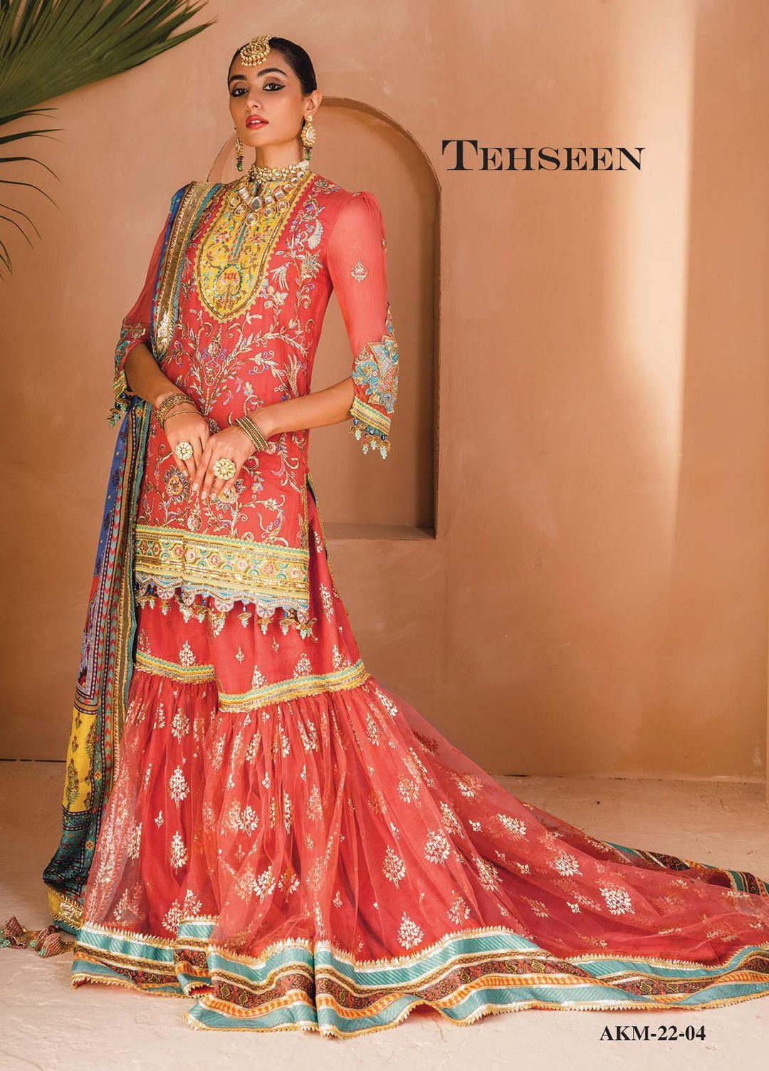 Dhanak By Anaya Embroidered Chiffon Suits Unstitched 3 Piece AKC22M AKM22-04 Tehseen - Wedding Collection