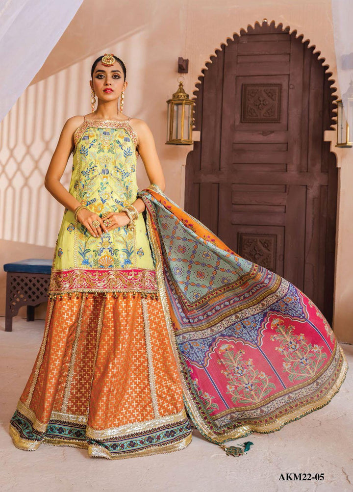 Dhanak By Anaya Embroidered Chiffon Suits Unstitched 3 Piece AKC22M AKM22-05 Shazmeen - Wedding Collection