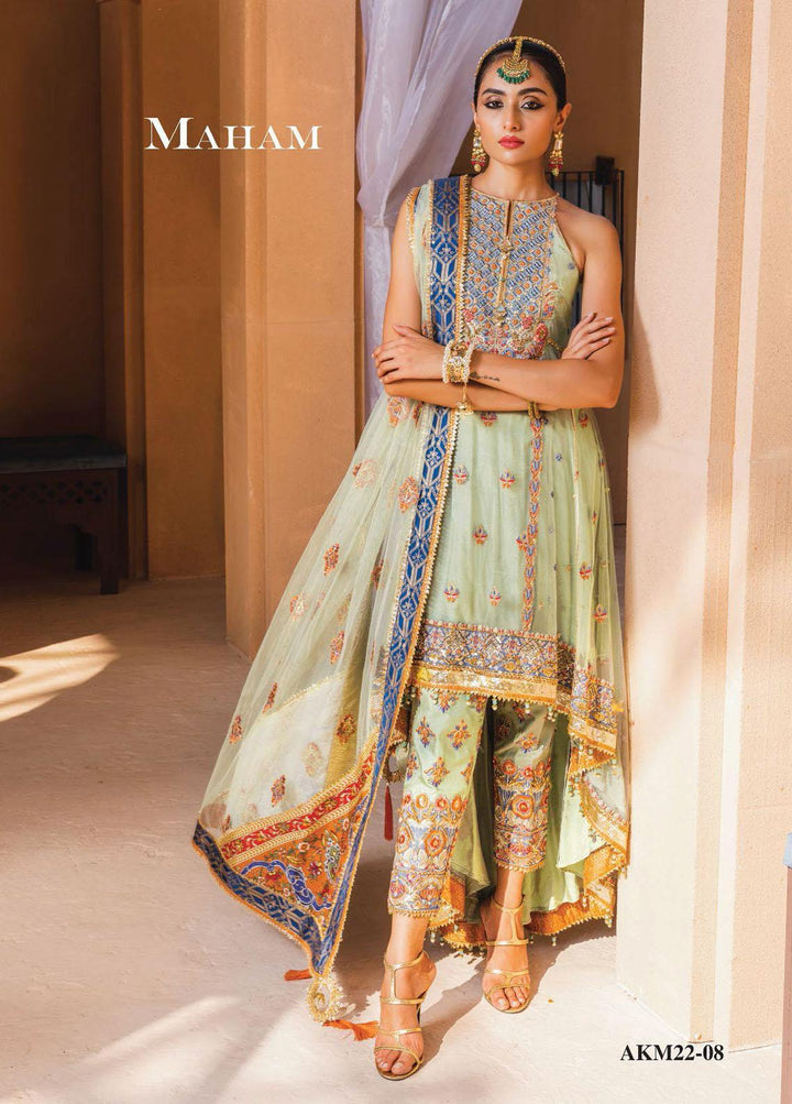 Dhanak By Anaya Embroidered Net Suits Unstitched 3 Piece AKC22M AKM22-08 Maham - Wedding Collection