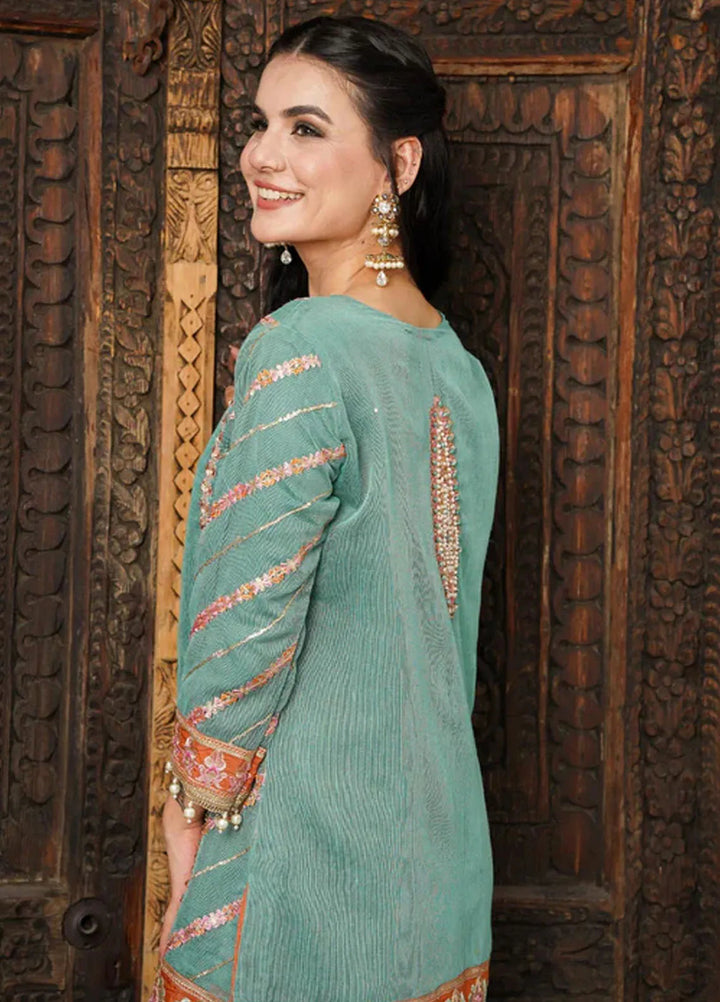 Dhanak By Ayat Pret Embroidered Net 3 Piece Suit Asmani