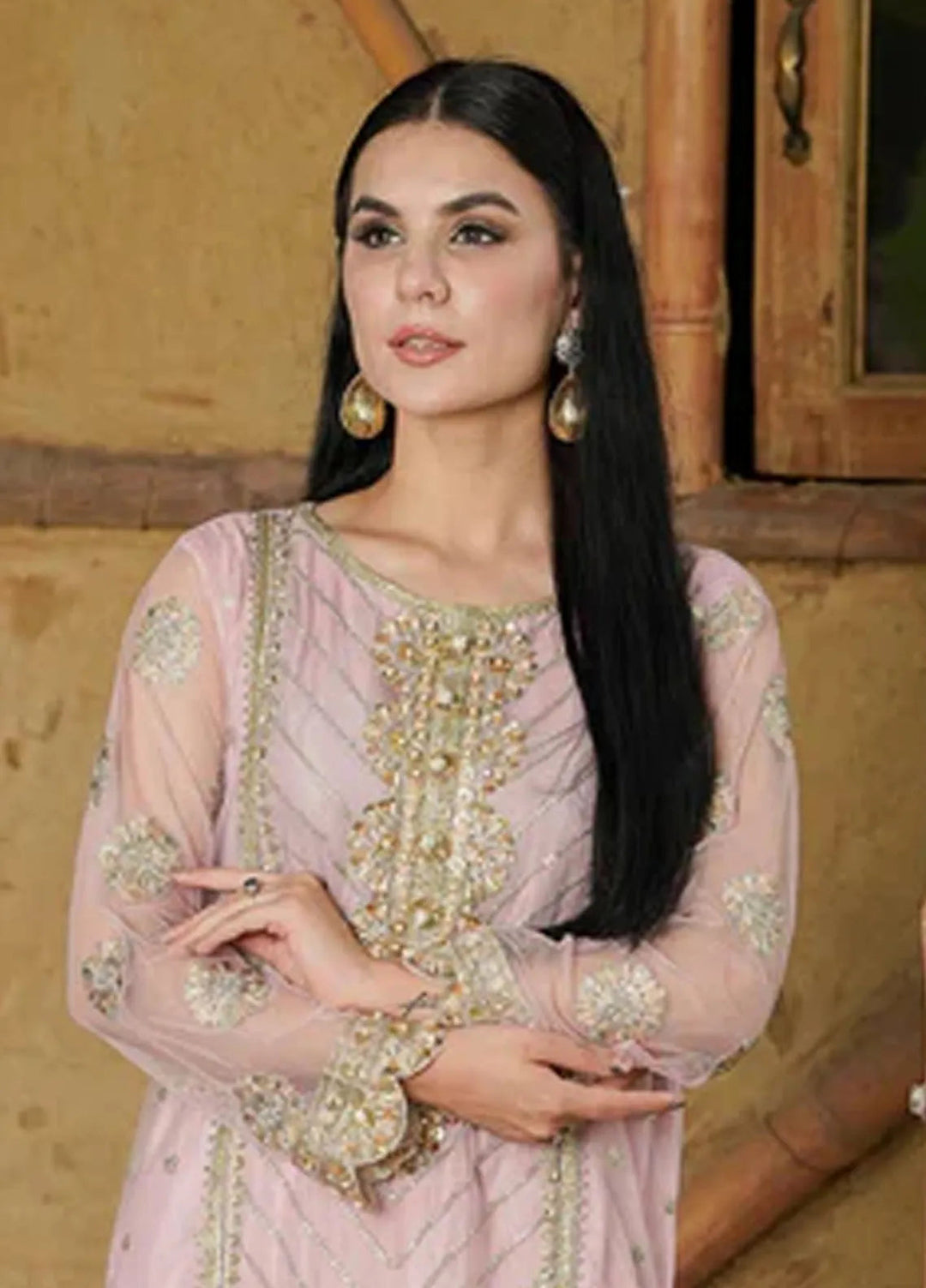 Dhanak By Ayat Pret Embroidered Net 3 Piece Suit Kehkhash