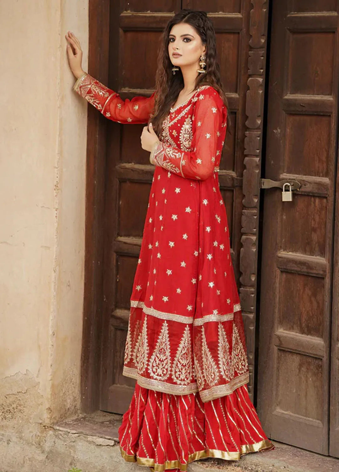 Dhanak By Ayat Pret Embroidered Net 3 Piece Suit Sangum