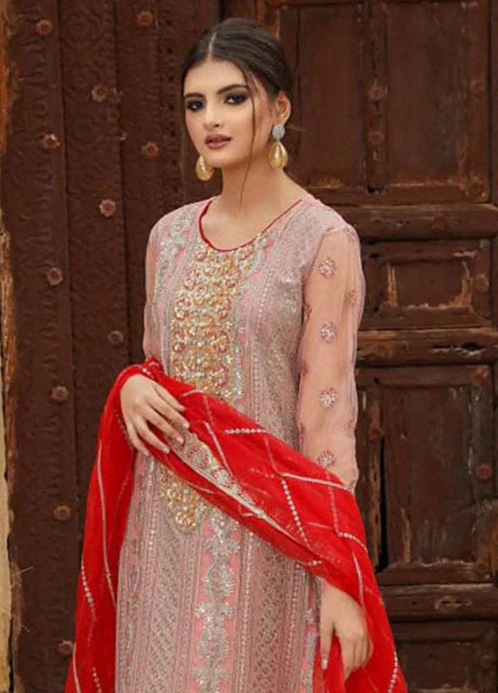 Dhanak By Ayat Pret Embroidered Net 3 Piece Suit Yashni