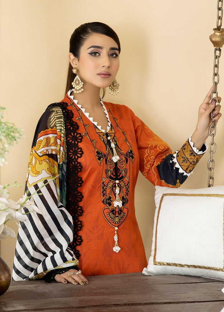 Dhanak By Mirha Embroidered Lawn Suits Unstitched 3 Piece MR22D 01 Dhaani - Festive Collection