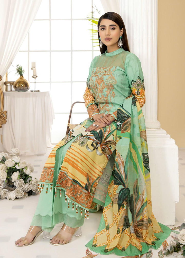 Dhanak By Mirha Embroidered Lawn Suits Unstitched 3 Piece MR22D 03 Heryalii - Festive Collection