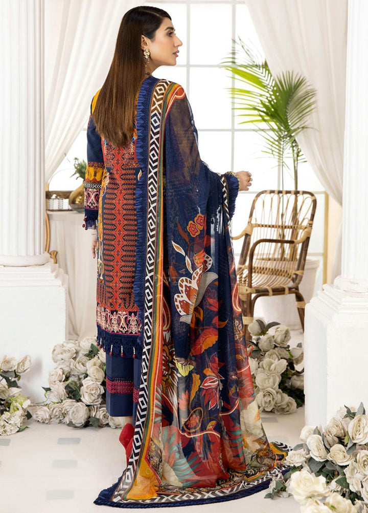 Dhanak By Mirha Embroidered Lawn Suits Unstitched 3 Piece MR22D 04 Rangrez - Festive Collection