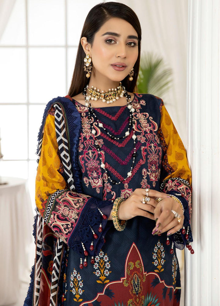 Dhanak By Mirha Embroidered Lawn Suits Unstitched 3 Piece MR22D 04 Rangrez - Festive Collection