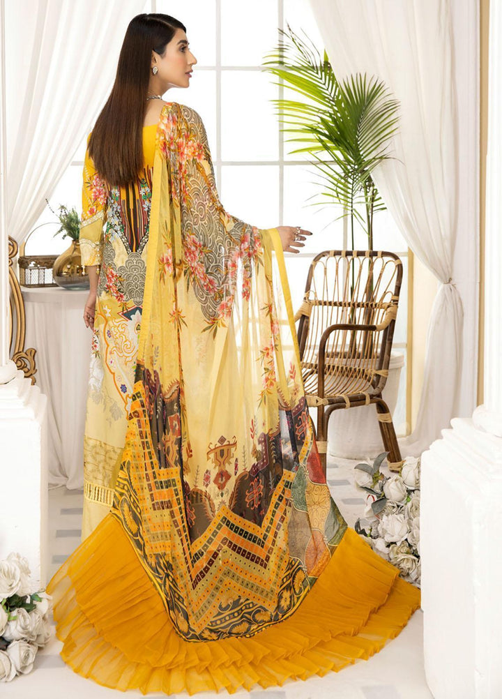 Dhanak By Mirha Embroidered Lawn Suits Unstitched 3 Piece MR22D 05 Khanak - Festive Collection