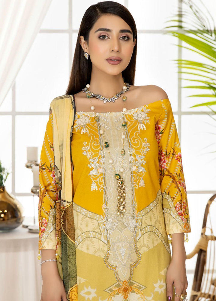 Dhanak By Mirha Embroidered Lawn Suits Unstitched 3 Piece MR22D 05 Khanak - Festive Collection